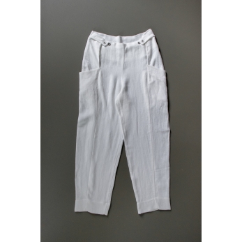 Summer trousers for man, white heavy linen