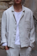 Suit jacket for man, natural heavy linen
