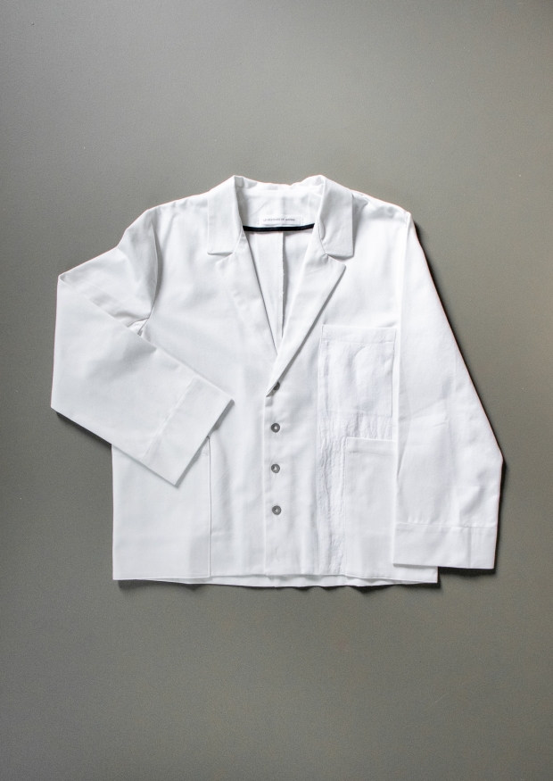 Suit jacket for man, white denim