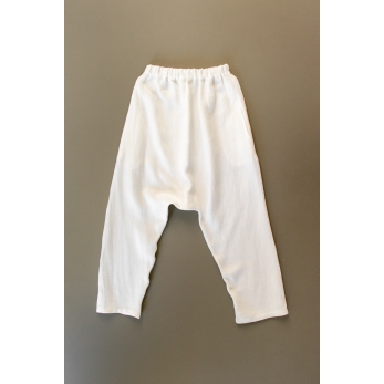 Saroual trousers, white heavy linen