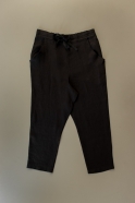 Pantalon droit Uniforme, lin noir