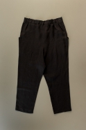 Pantalon droit Uniforme, lin noir