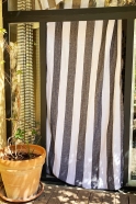 Cloth, white large stripes linen