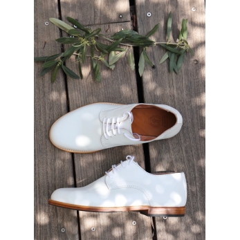 Derby shoes, white calf