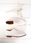 Derby shoes, white calf