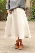 Long skirt, natural heavy linen