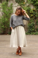 Long skirt, natural heavy linen