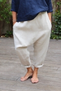 Saroual trousers,natural heavy linen