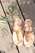 Sandales Transat, cuir naturel
