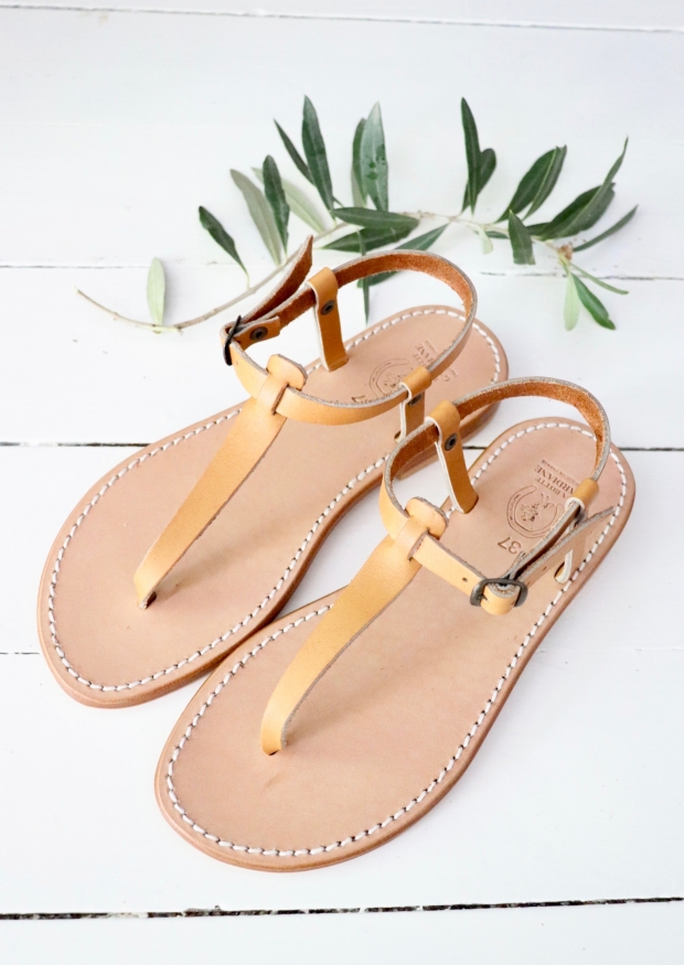 Sandals Transat, brown leather