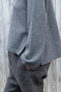 Flared sweater, light grey heavy jersey