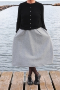 Long skirt, grey wool blend