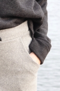 Pantalon à poches, lainage gris