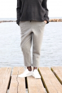 Pantalon à poches, lainage gris
