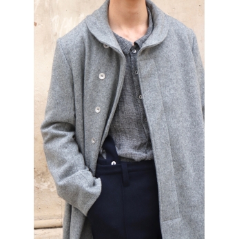 Manteau pour homme, drap de laine gris