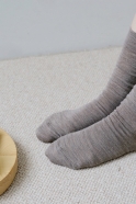 Silk wool double-faced socks, brown