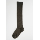 Merino wool ribbed High socks, mocha brown
