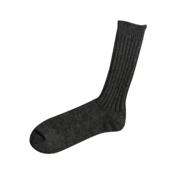 Wool ribbed socks, charcoal