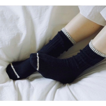 Silk cotton socks, black