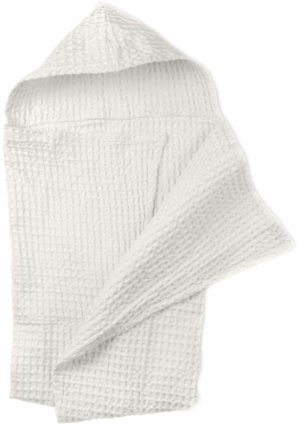 Big waffle baby towel, white cotton