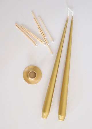 Taper candle, gold