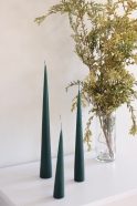 Cone candle, dark green