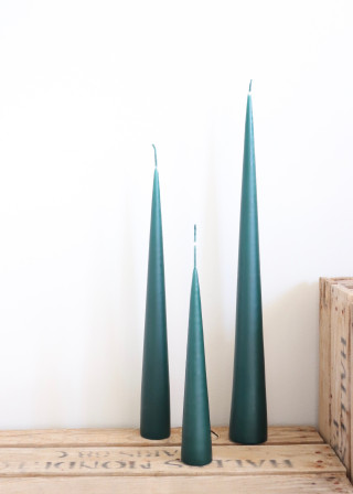 Bougie conique vert sapin