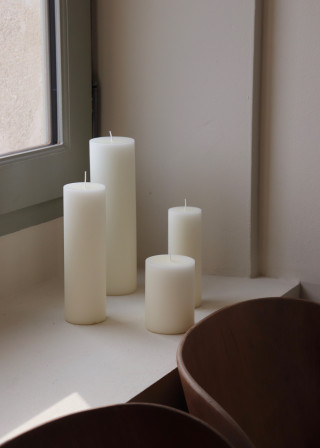 Pillar candle, white