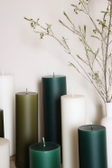 Pillar candle, olive green