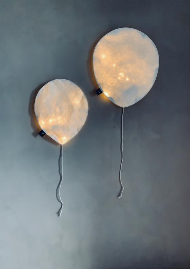 Ballon lumineux en papier kraft naturel a suspendre
