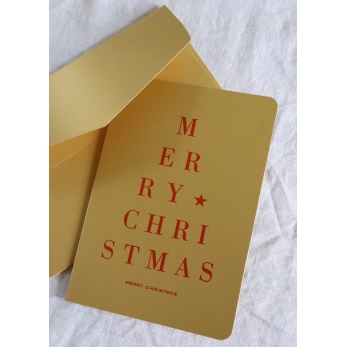 Carte postale + enveloppe Merry Christmas
