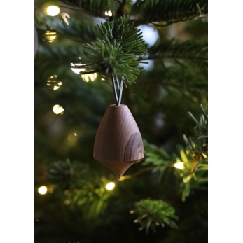 Turned wooden baubles
