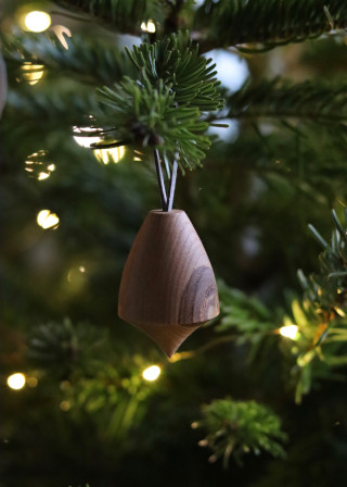 Turned wooden baubles