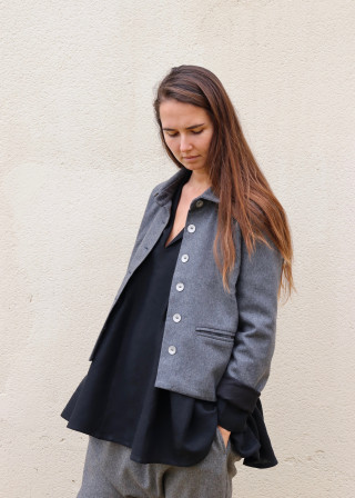 Veste, lainage gris