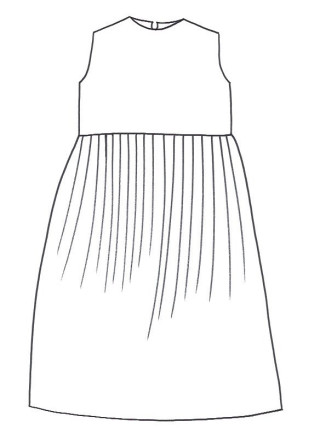 LONG PLEATED DRESS SLEEVELESS