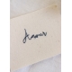 Embroided words "Amour"