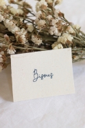 Embroided words "Bisous"
