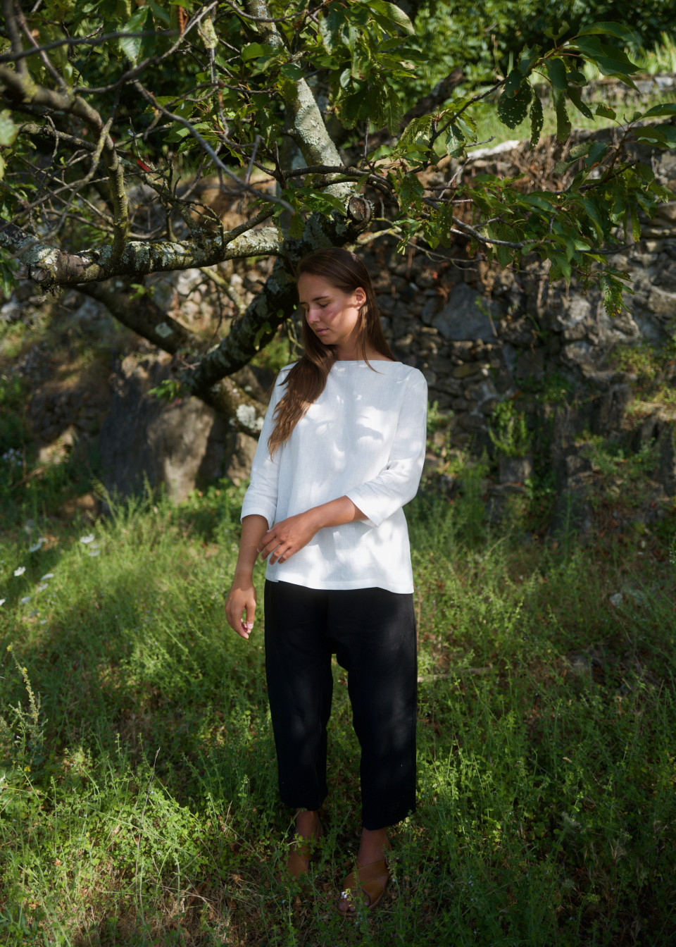 Blouse 04, lin blanc