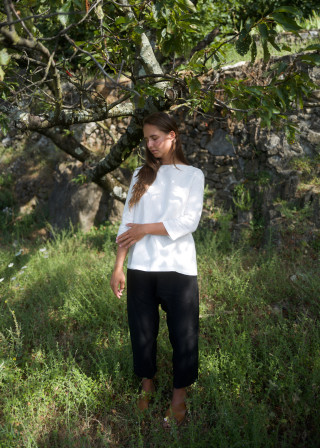 Trousers 02, black linen