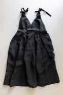 Strap dress, black linen