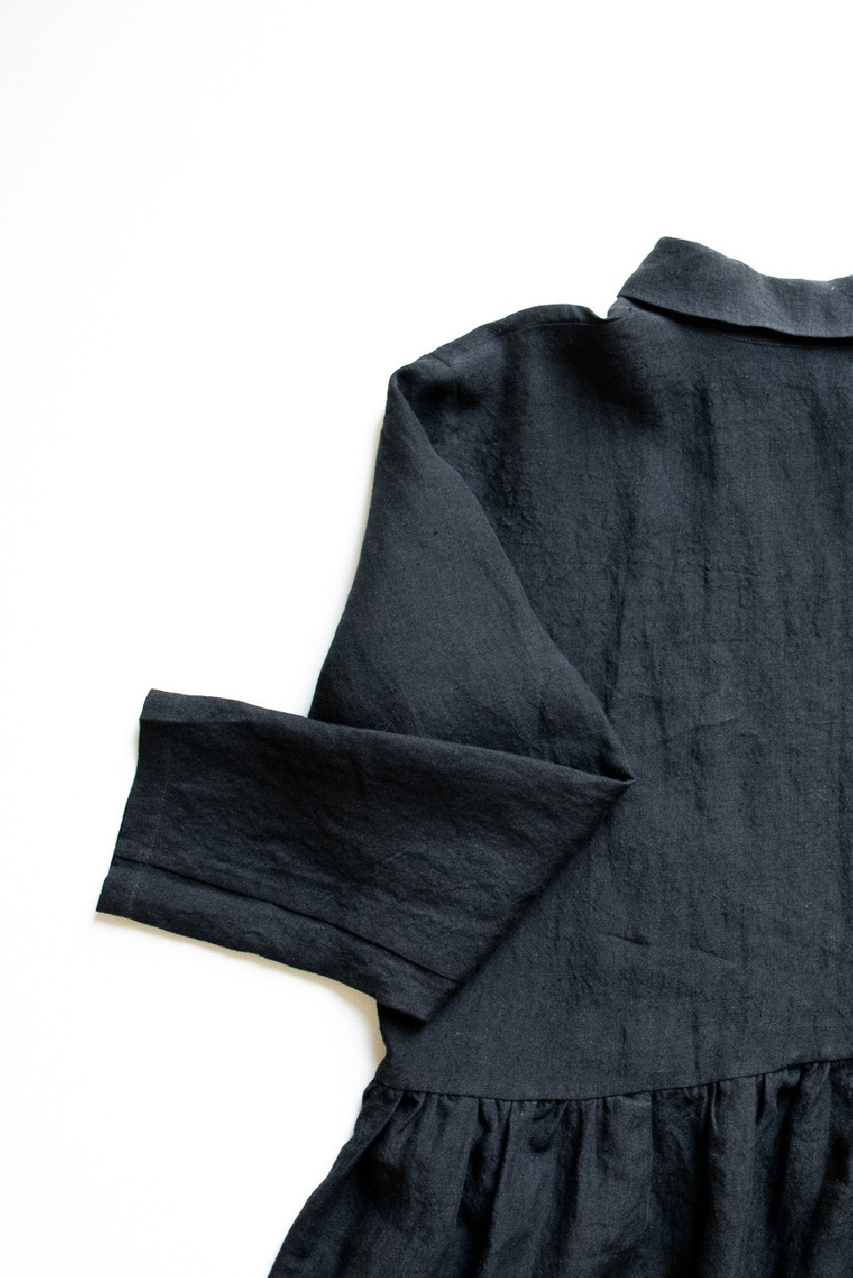 Shirt-dress, black linen Shirt-dress, black linen