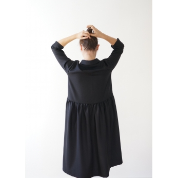 Shirt-dress, black flannel