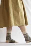 Wool Jacquard socks, light grey