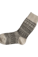 Wool Jacquard socks, light grey