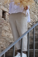 Pockets trousers, natural heavy linen