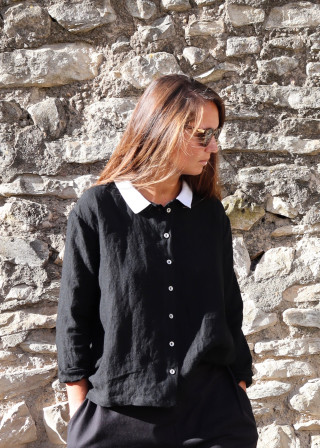 Chemise 05, lin noir