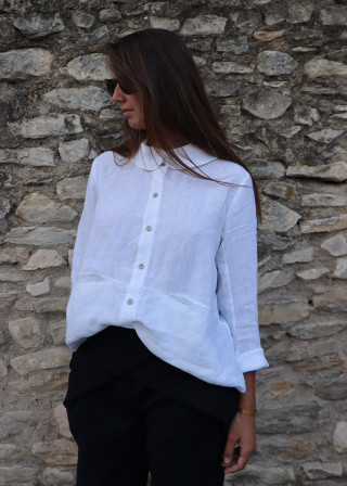 Chemise Claudine, lin blanc