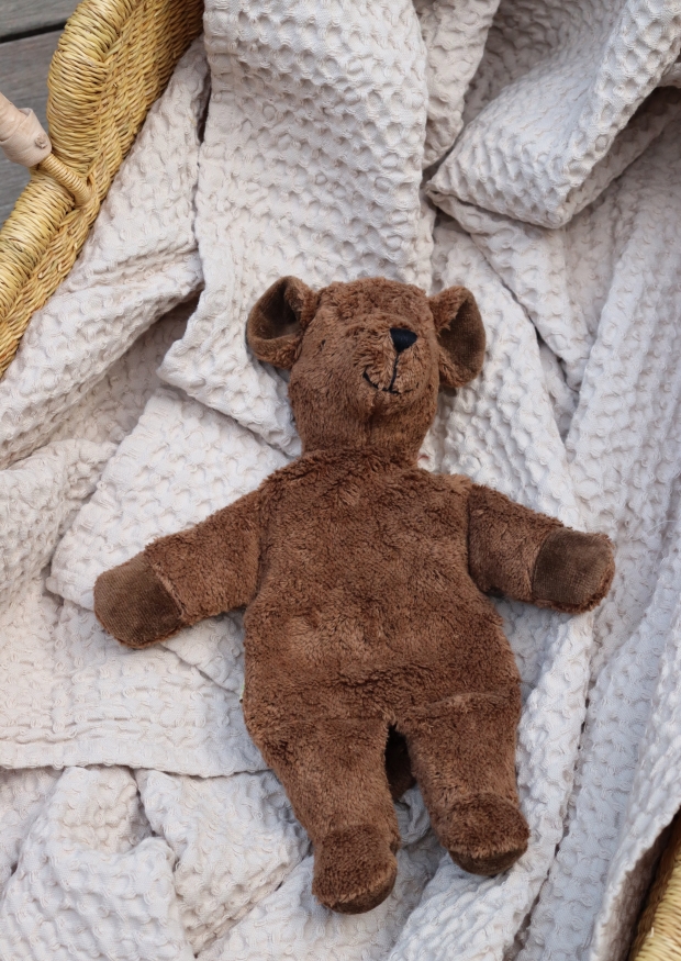 Dark brown bear Plush-warming pillow