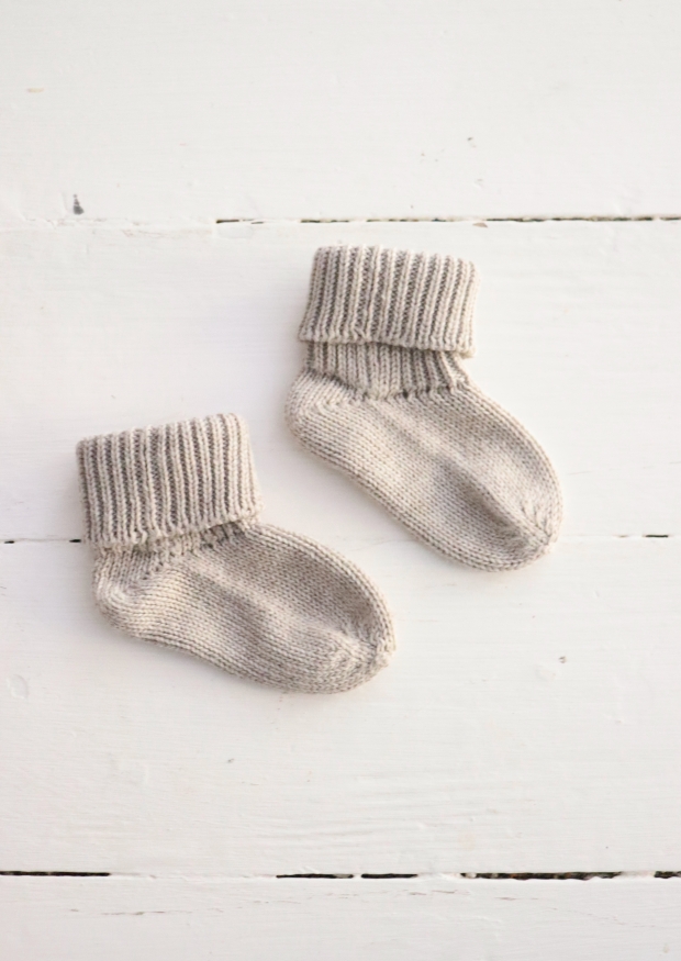 Cotton knit socks Juno, stone