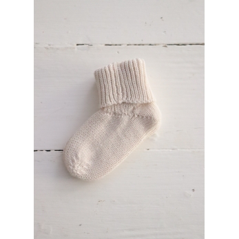Cotton knit socks Juno, cream